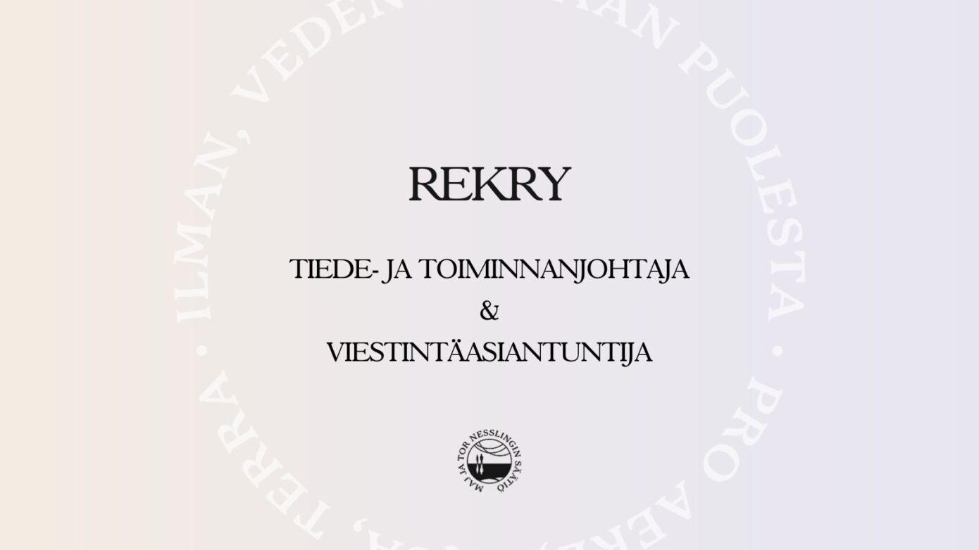 Rekry: tiede- ja toiminnanjohtaja ja viestintäasiantuntija